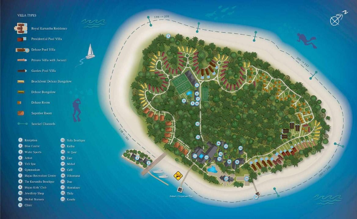 kurumba maldyvai resort žemėlapyje