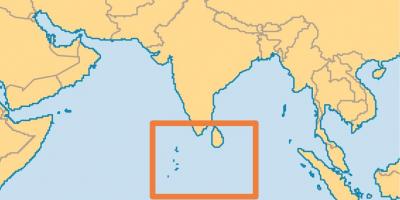 Maldyvų salos vietą pasaulio žemėlapyje